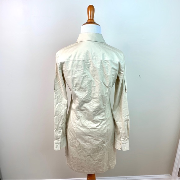 Theory Cream Tan Button Down Dress - Picture 3 of 9